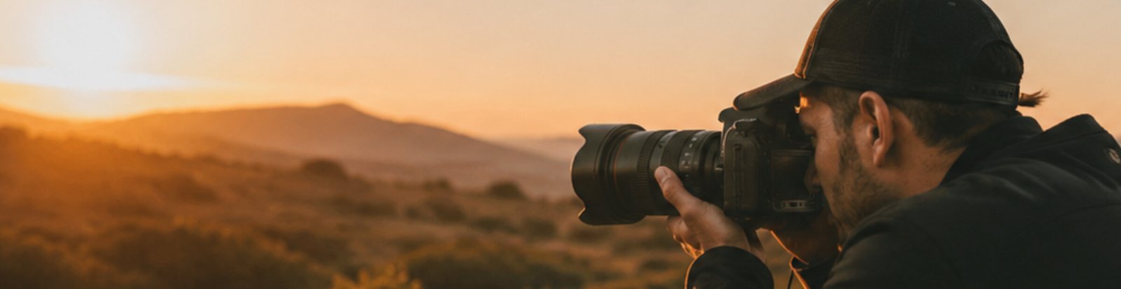 Fotógrafo trabalhando com câmera